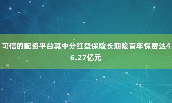 可信的配资平台其中分红型保险长期险首年保费达46.27亿元