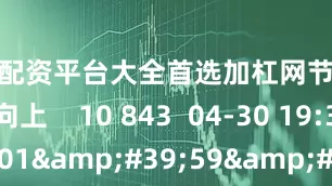 炒股配资平台大全首选加杠网节后或震荡向上    10 843  04-30 19:35     01&#39;59&#39;&#39;    张韵磊：短线要当心还没有披露年报的公司    1578  04-28 19:38     一财最热    点击关闭